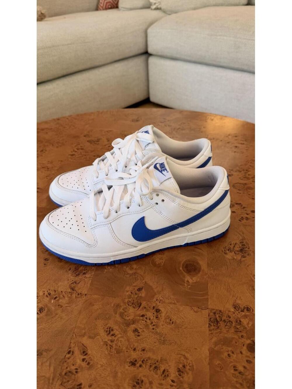 Nike Dunk Low White and Blue Sneakers